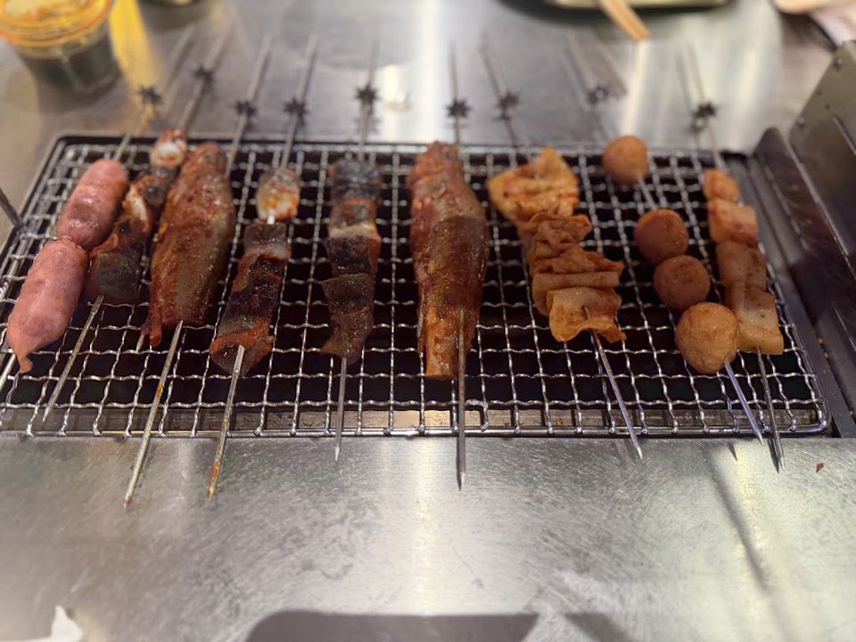 Korean-Style Plum Blossom Meat Skewers
